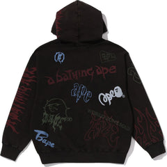 ALLOVER PRINT RELAXED FIT PULLOVER HOODIE MENS