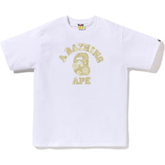 JAPANESE INDIGO ART CAMO COLLEGE TEE MENS