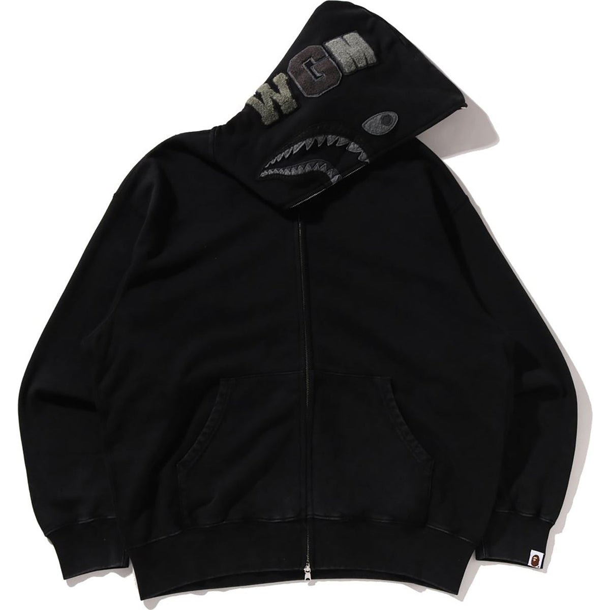 GARMENT DYE SHARK RELAXED FIT FULL ZIP HOODIE MENS